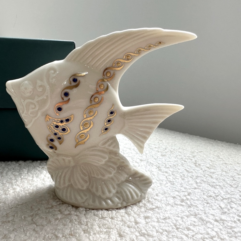 Gold Jeweled Lenox Fish with Box Collectible USA Made
